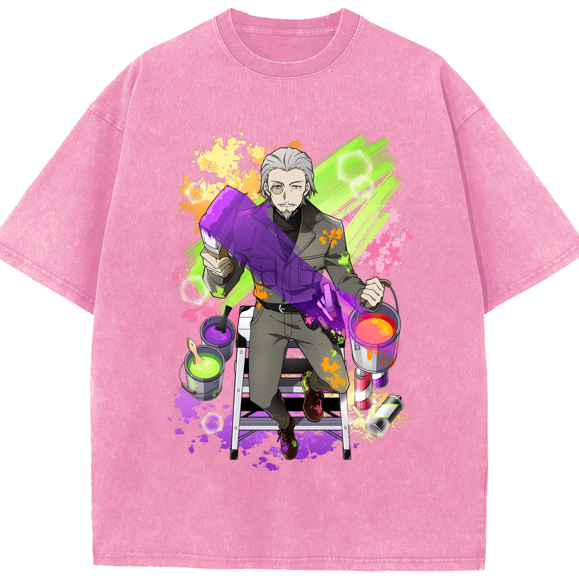 （画像用） 文豪ストレイドッグス Bungo Stray Dogs 綿100% ヴィンテージ風 半袖Tシャツ（フロントプリント）